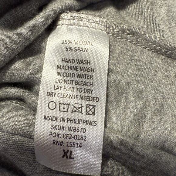 Gray Modal Maxi Skirt XL Soft Stretch Foldover Waist Soft Stretch Boho Louge - Picture 4 of 6